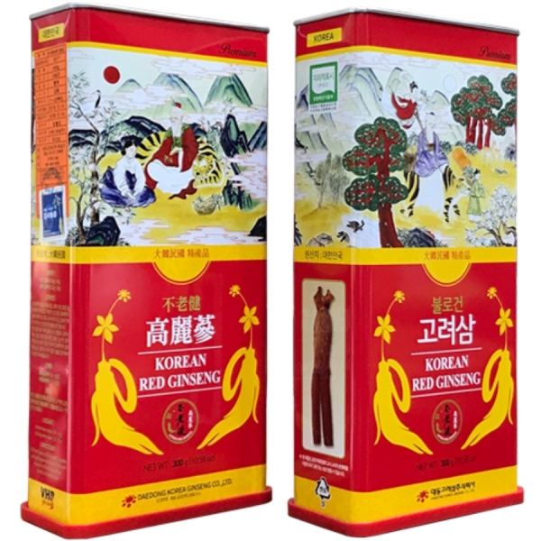 Hồng Sâm Củ Khô Hộp Thiếc 600g Chính hãng Daedong Hàn Quốc 20 củ